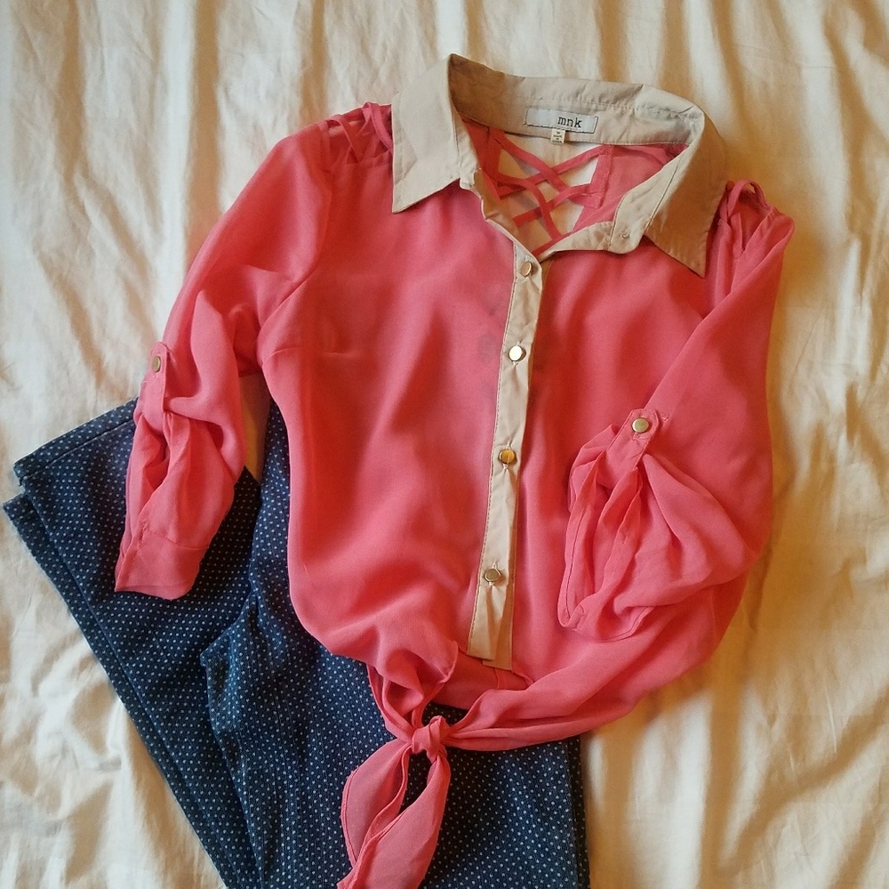 Bright coral top